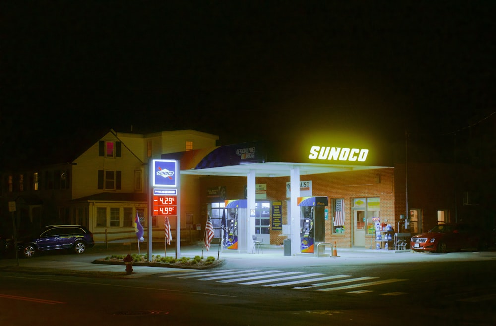 a building with a sign on the front