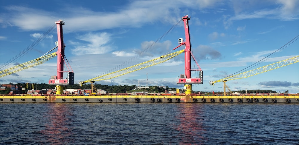 a large yellow crane