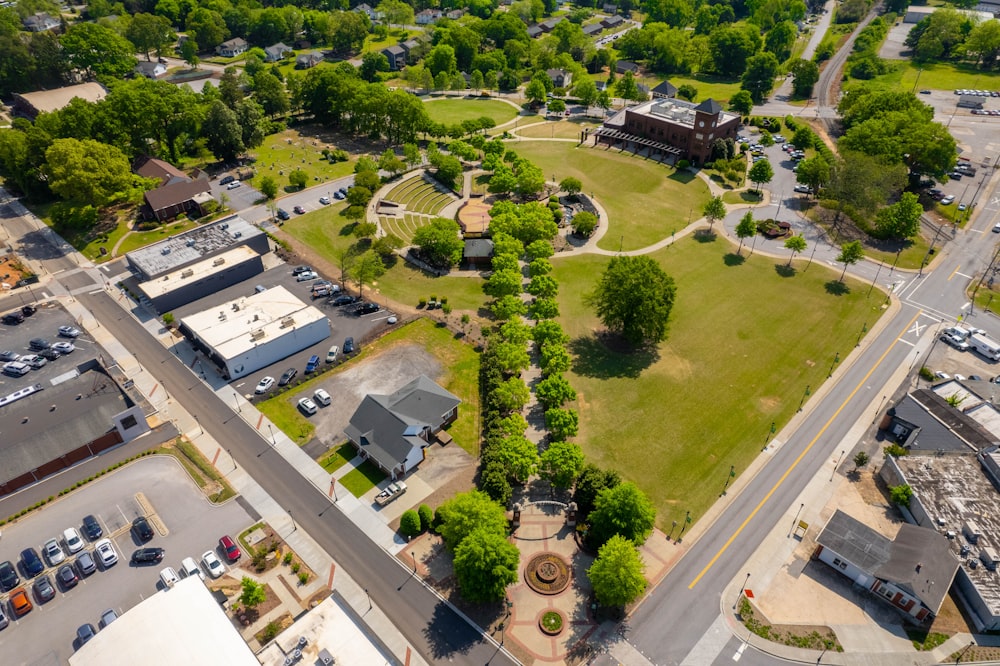 aerial view of a park