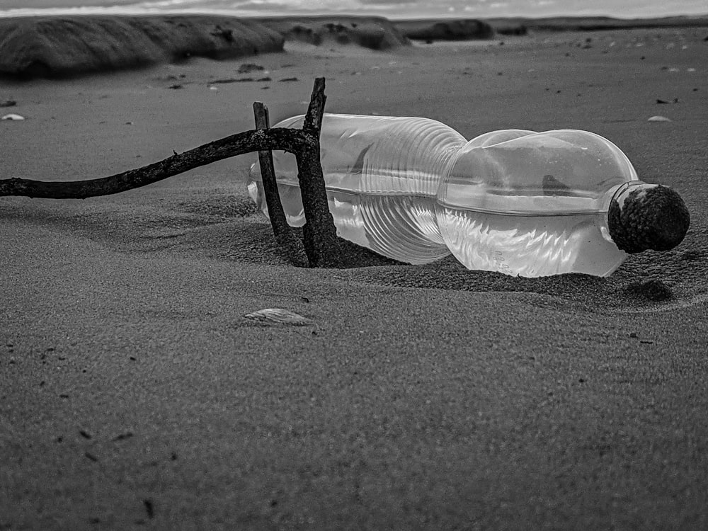 a broken bottle on the beach