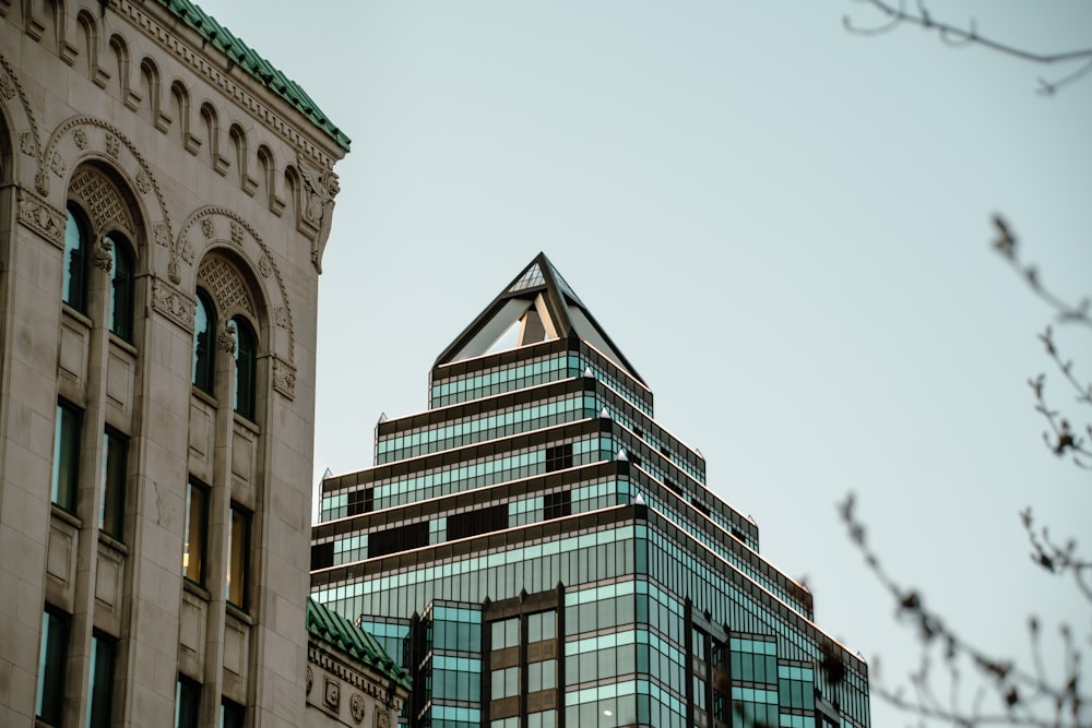 a building with a triangular roof