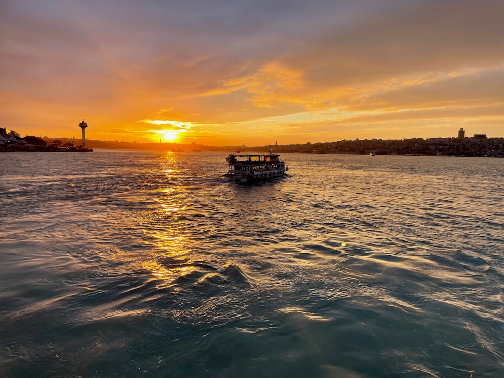 a boat sailing on the water