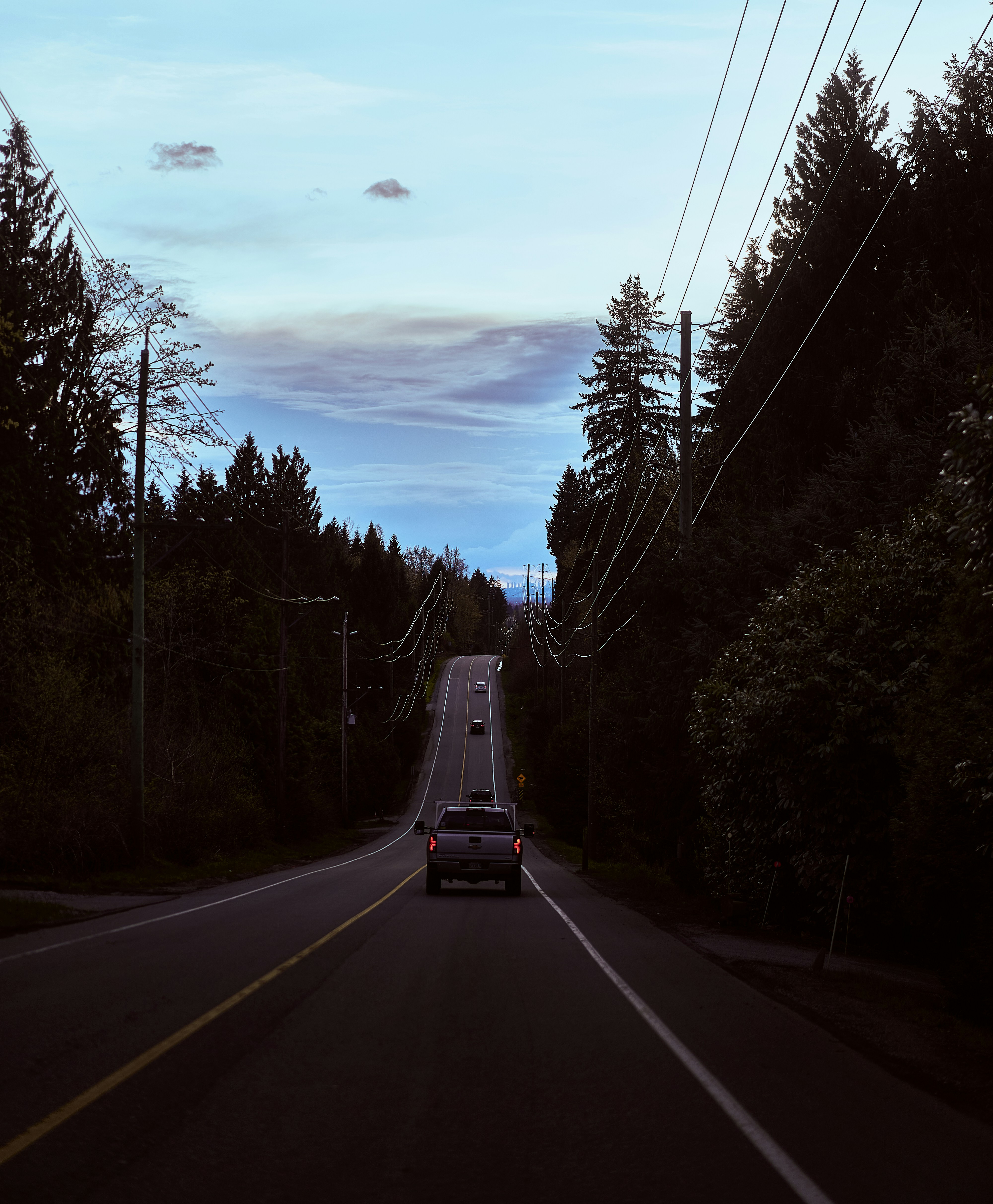 a car driving down a road