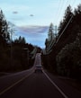 a car driving down a road