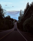 a car driving down a road