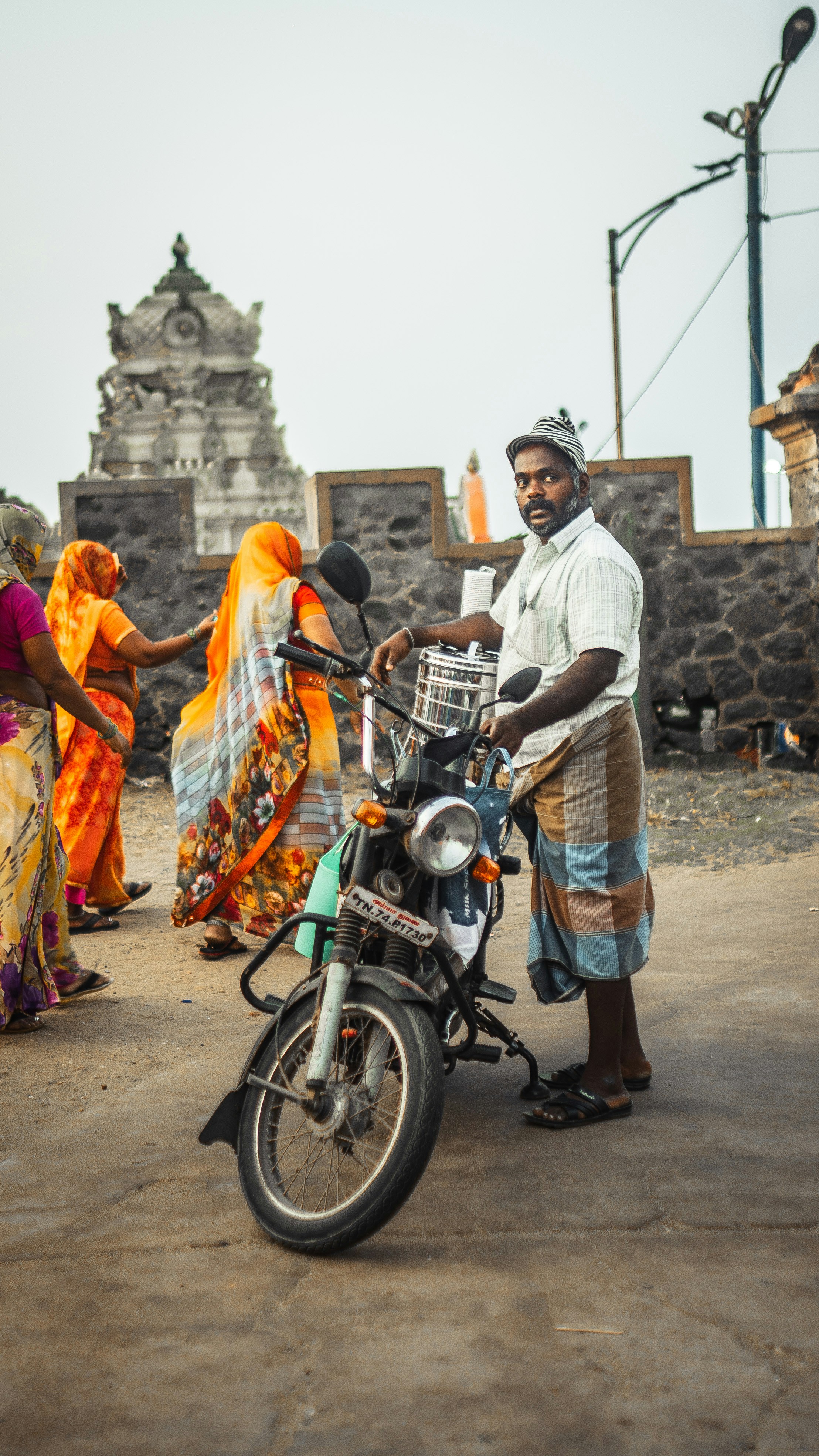 a man on a motorcycle