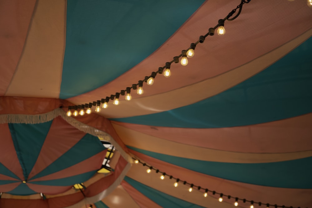 a ceiling with lights