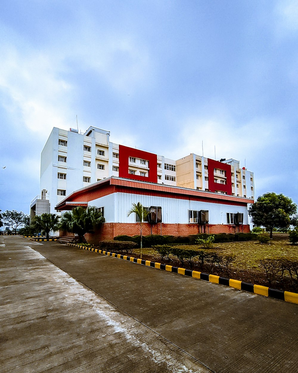 a building with a red roof