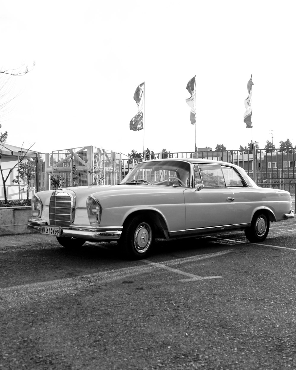 a car parked in a parking lot