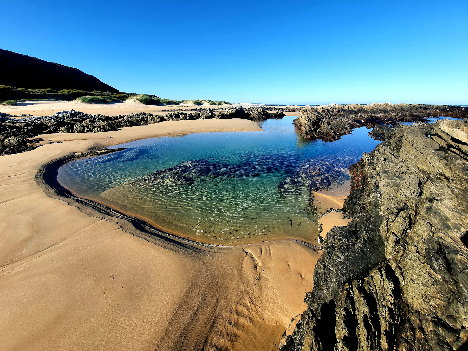 Rock pools near Sardinia Bay in Gqeberha, South Africa