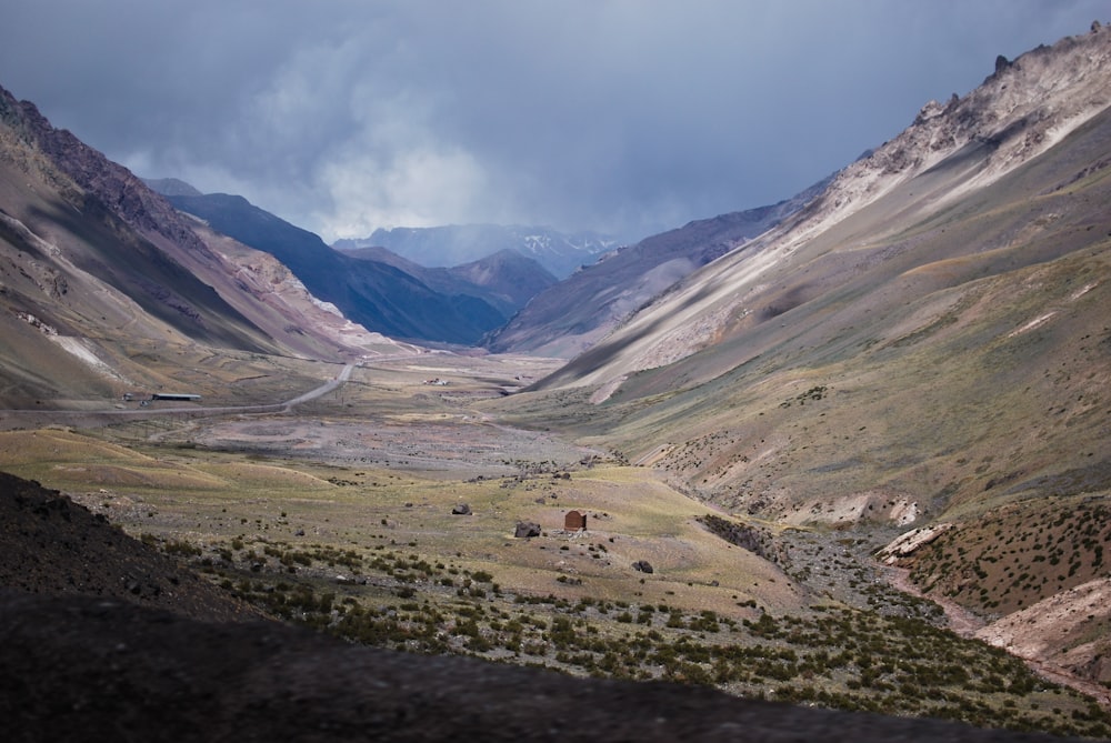 a valley between mountains