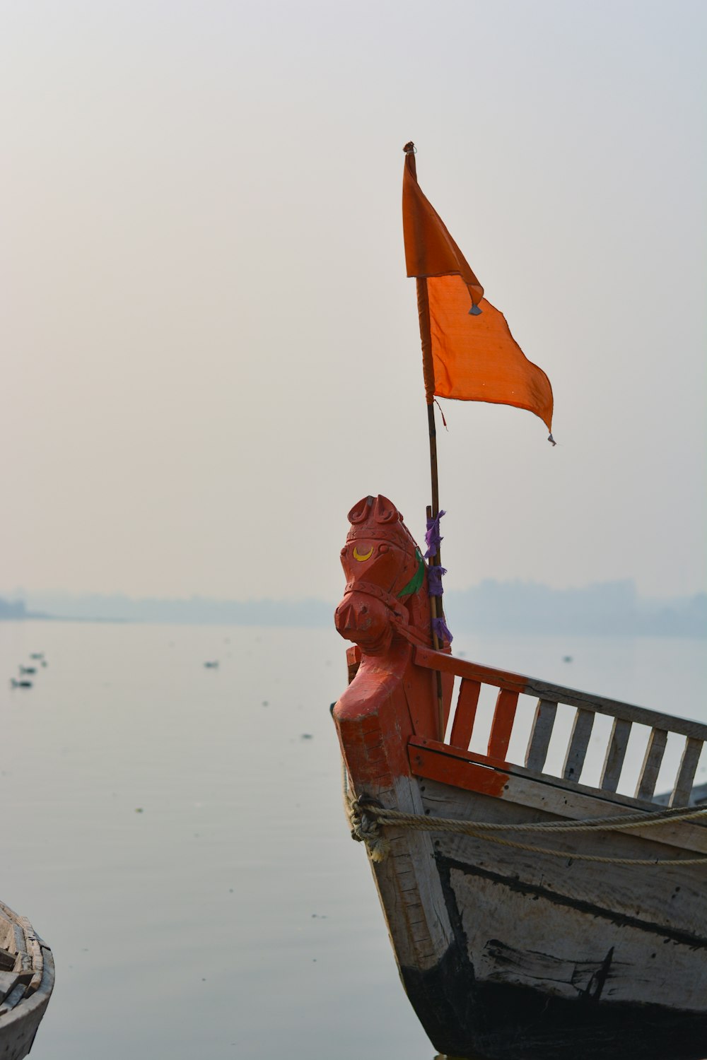 a boat with a flag on it