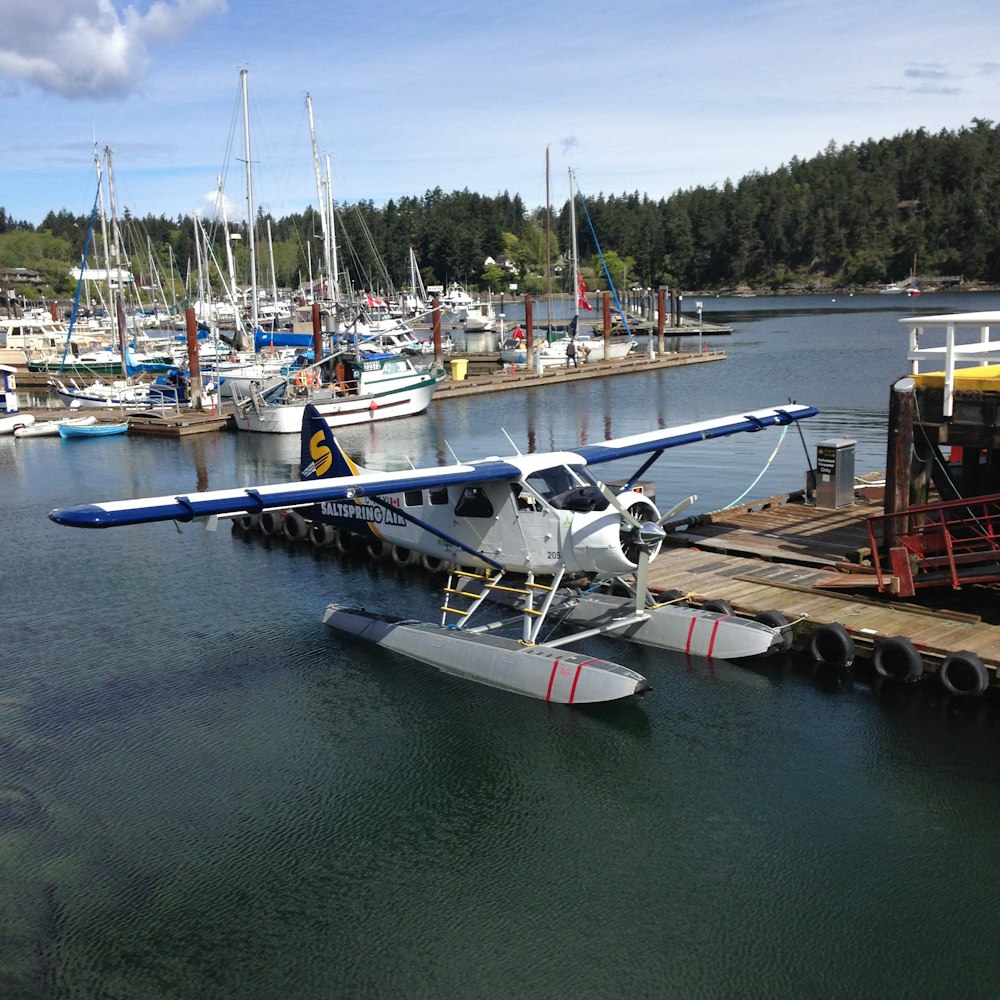 a seaplane on a dock