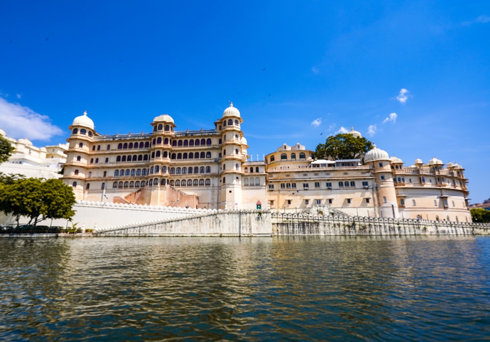 a body of water with buildings along it