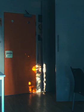 A skilled technician installing a sturdy door in a bright, modern workspace.