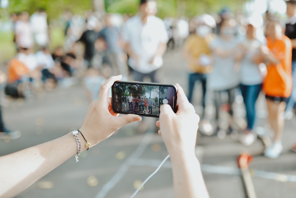 a person holding a phone