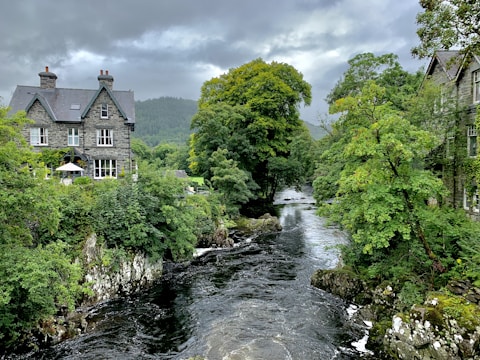 a river running through a town