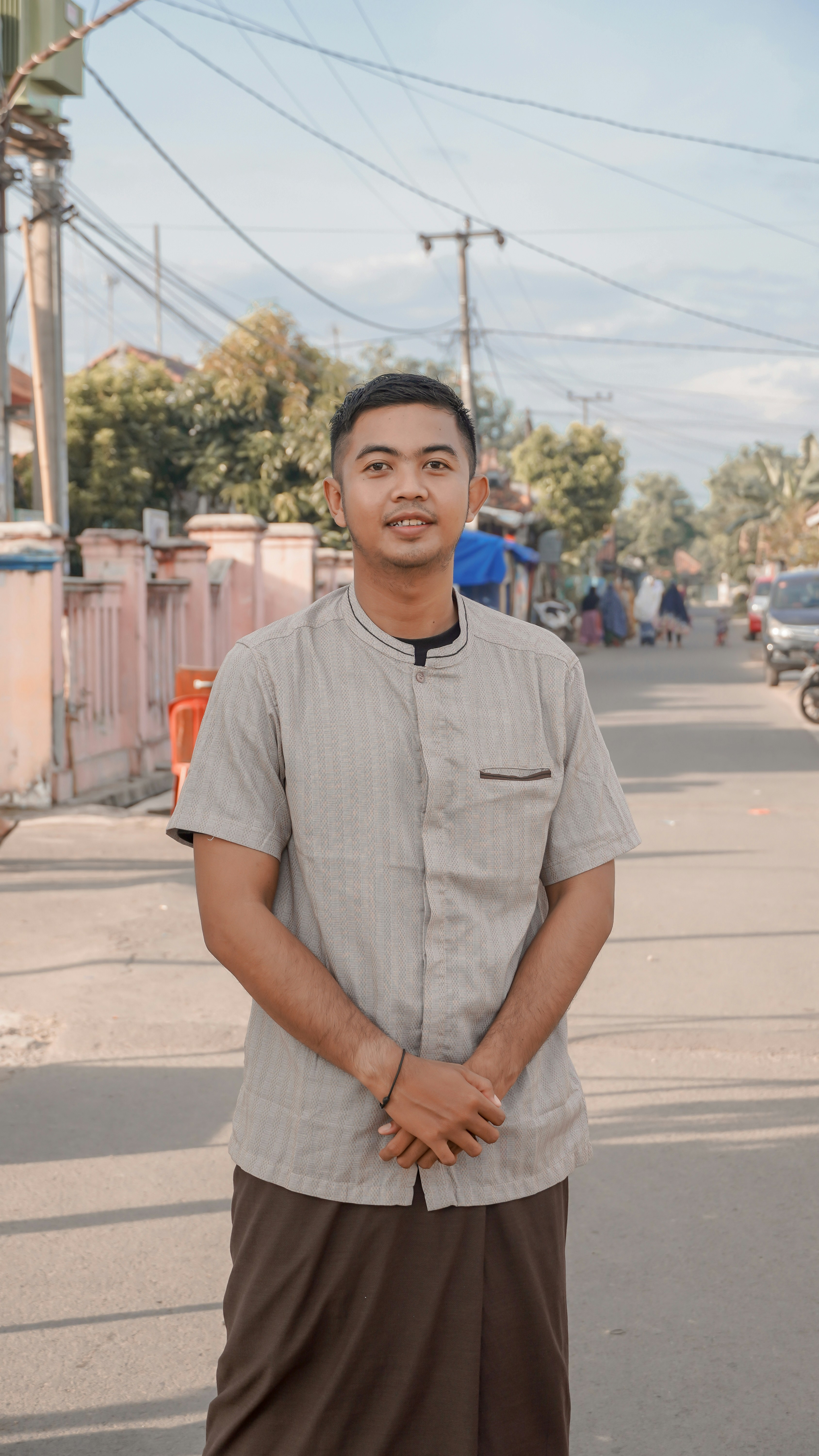 a man standing on a street
