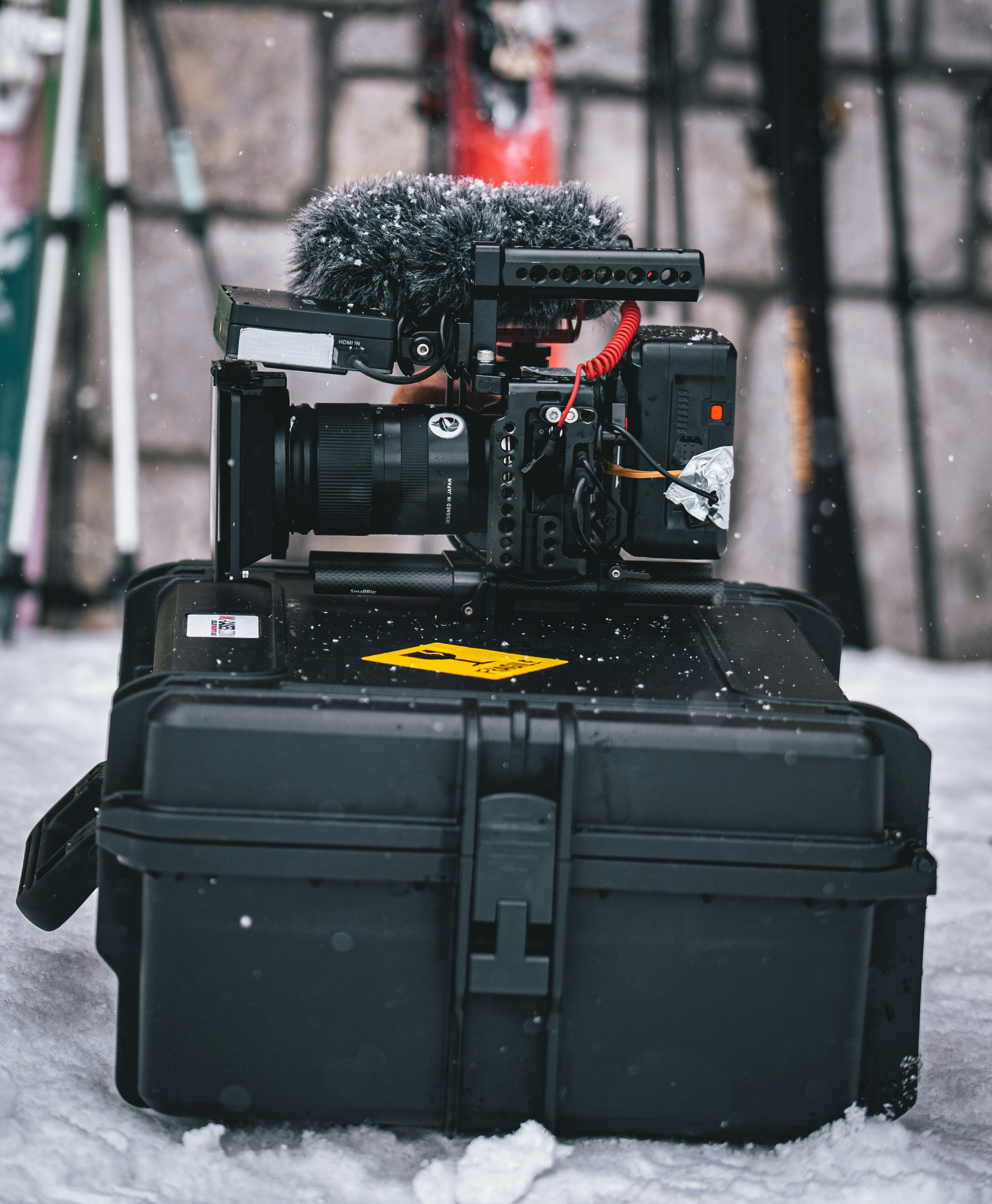 a black machine with a camera on top of it