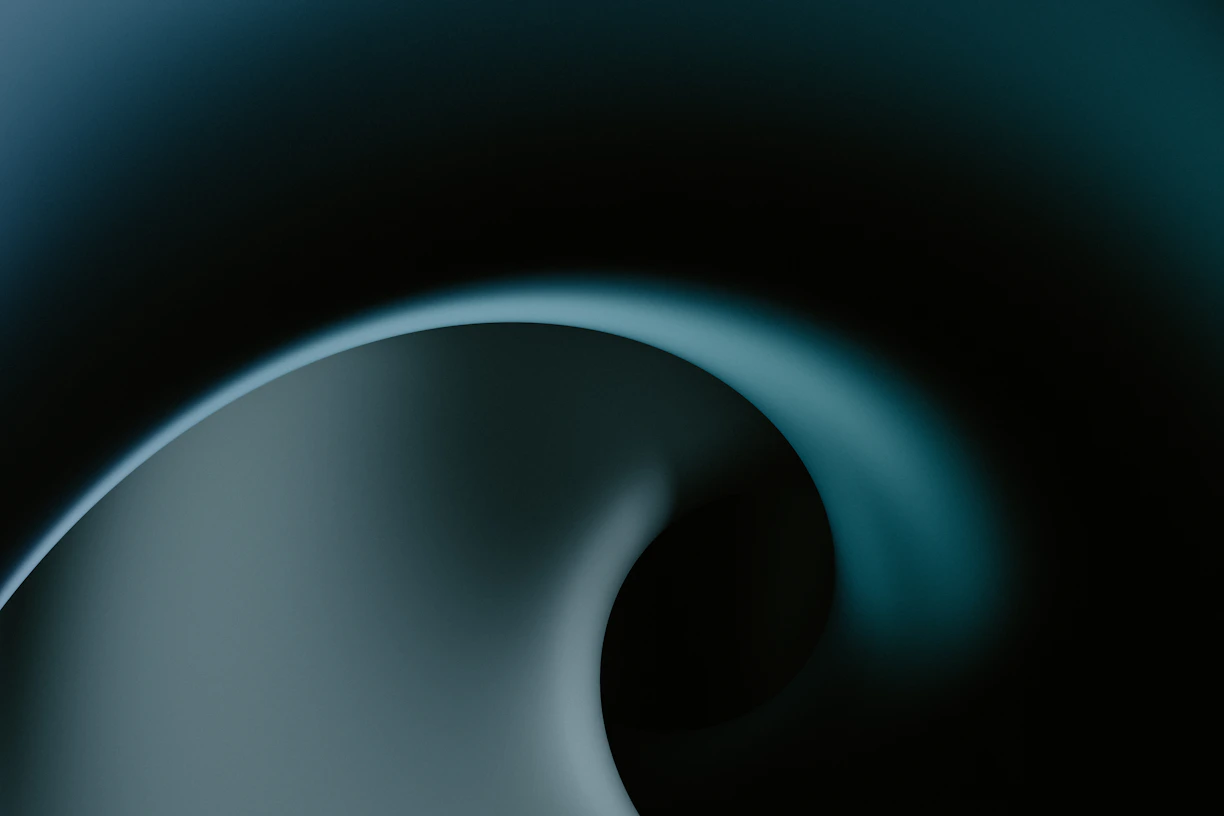 dark teal spiral abstract form
