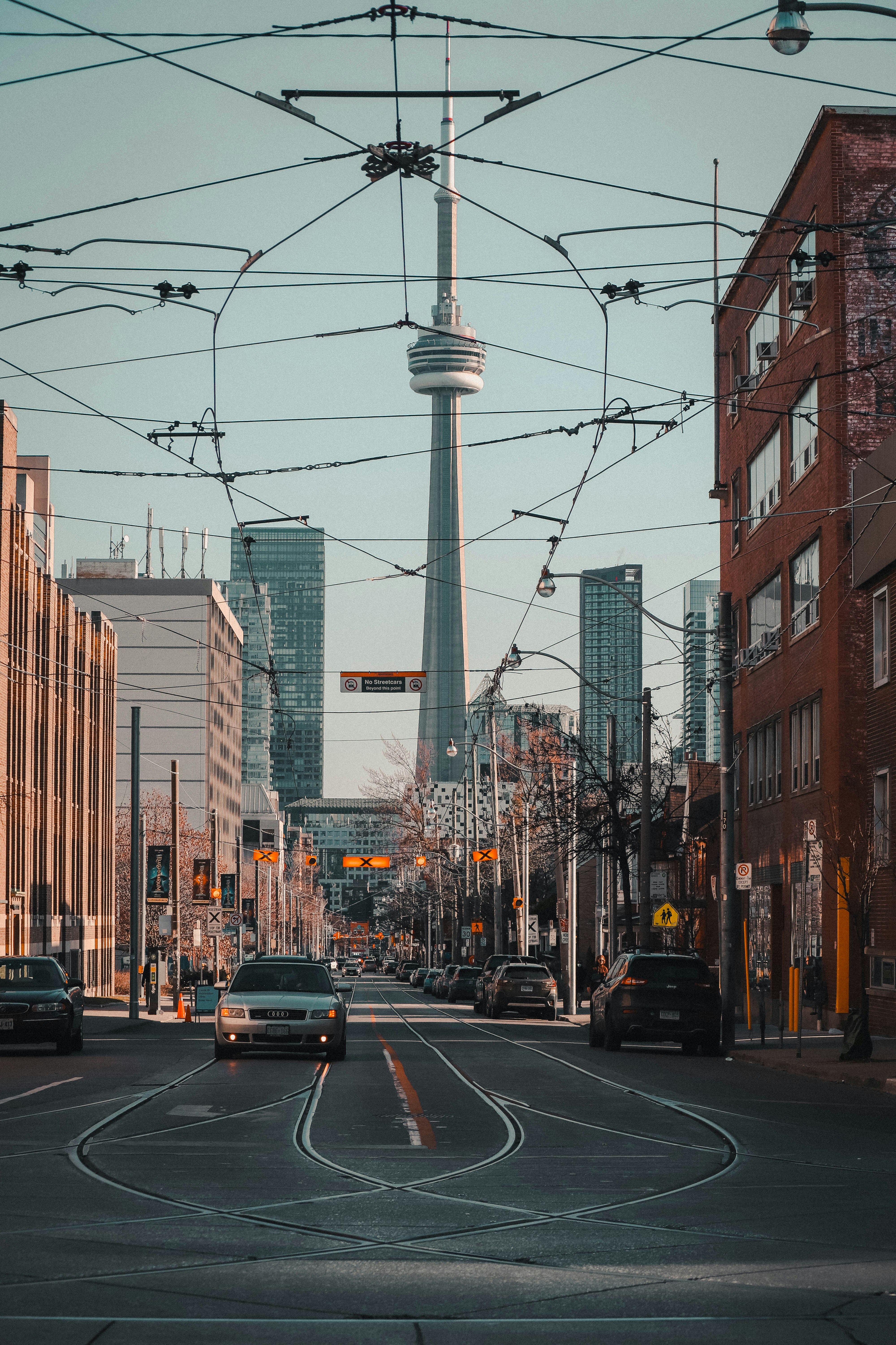 Queen Street West Toronto streetscape with storefronts and shopping, cinematic editorial