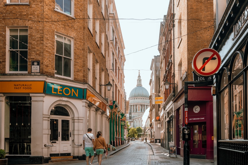 people walking down a street