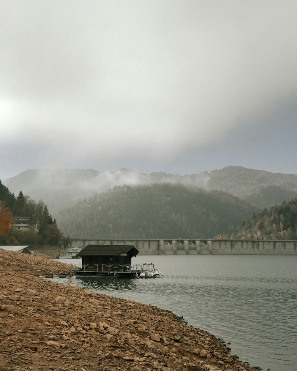 a dock on a lake