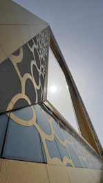 a building with a large glass window