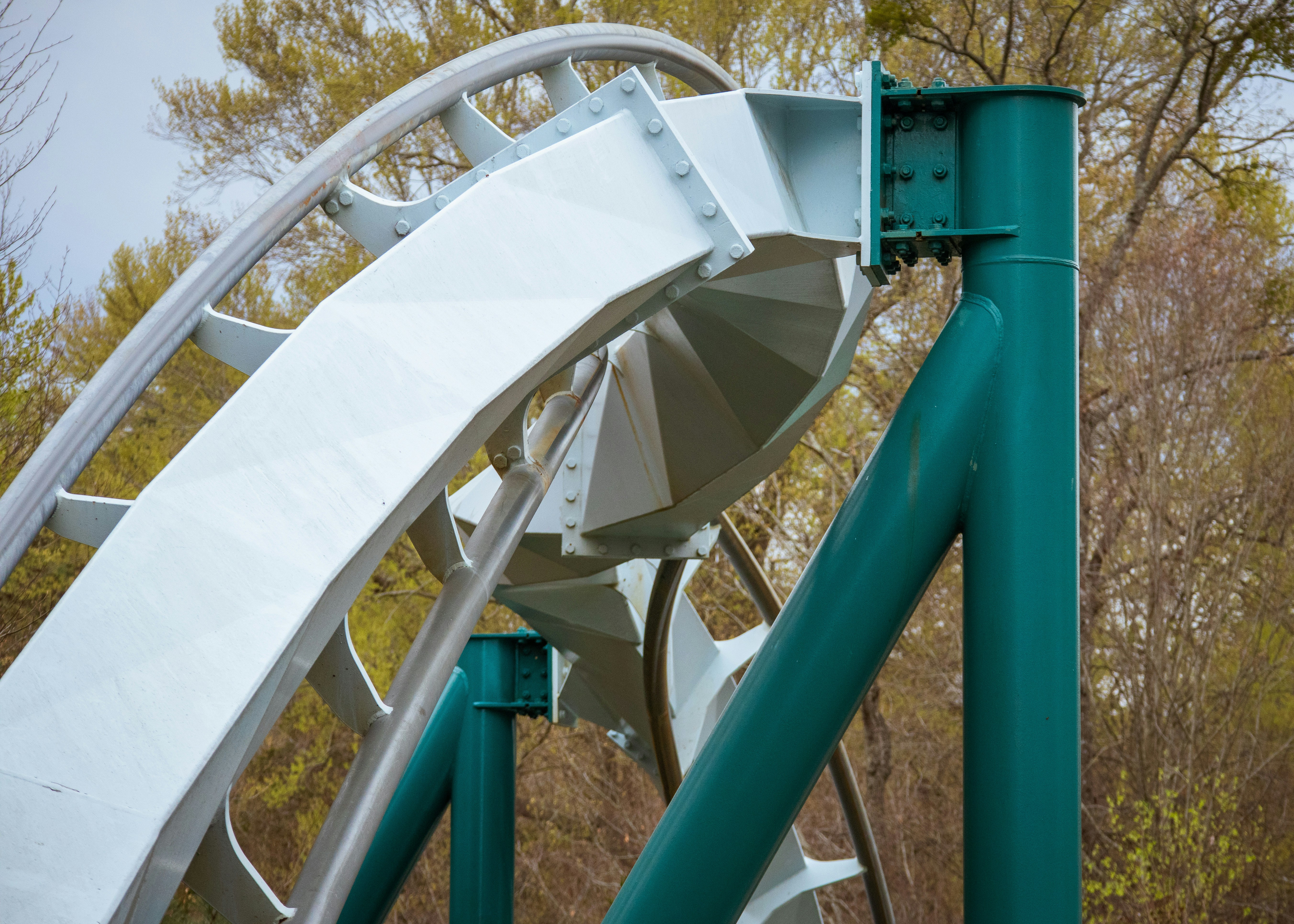a water slide in a park
