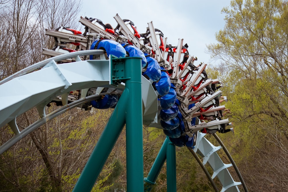 a roller coaster with a slide