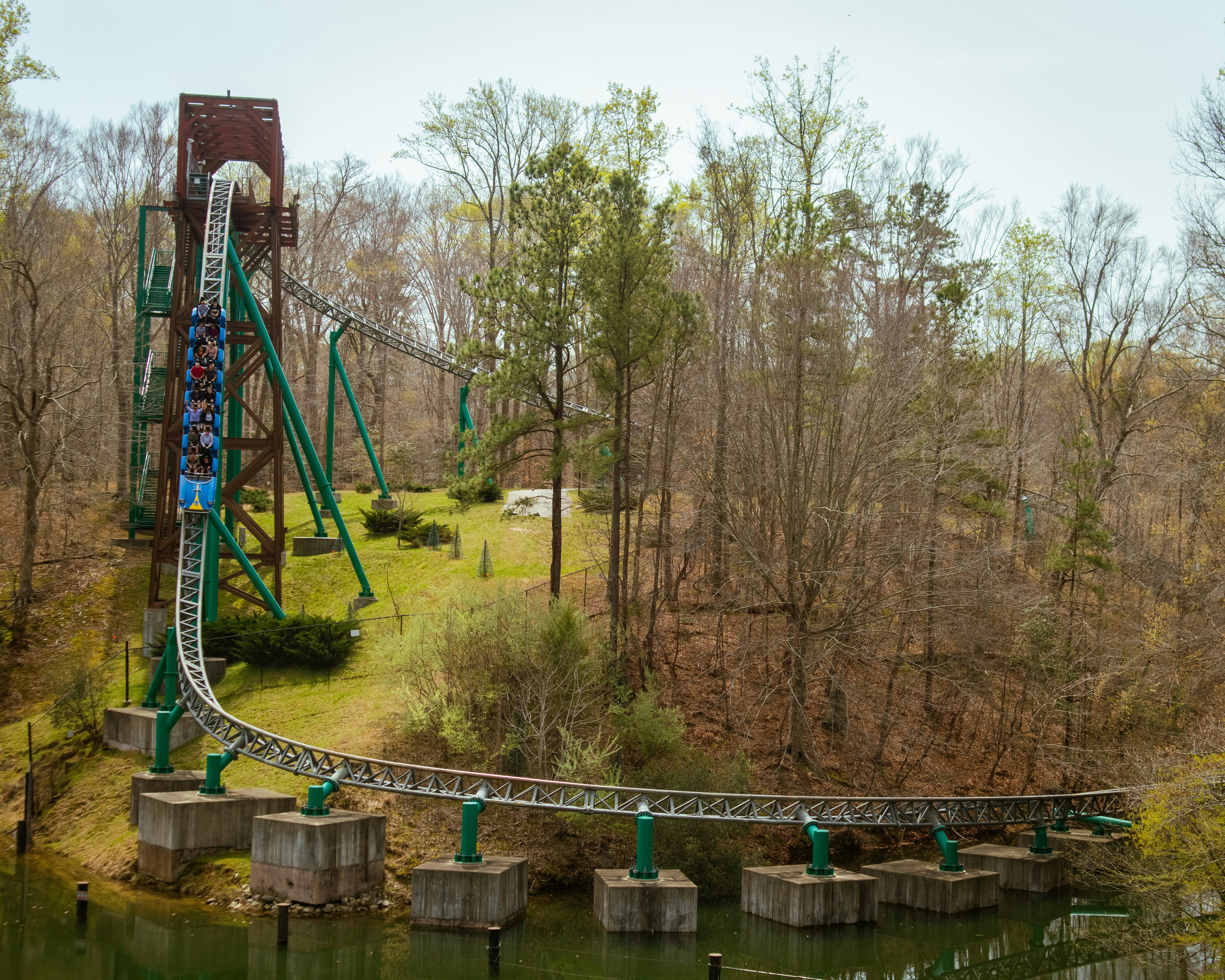 a water slide in a park