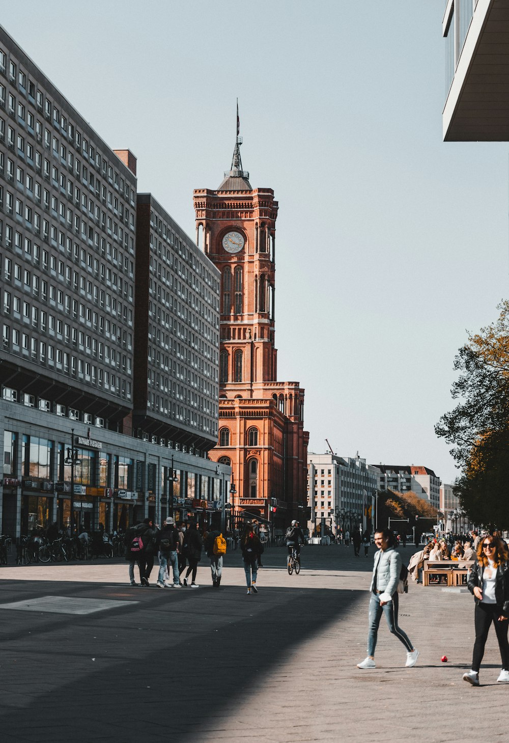 a clock tower in a city