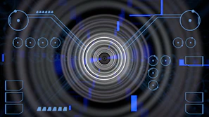 Futuristic automation dashboard with flowing cyan lines on a dark screen.