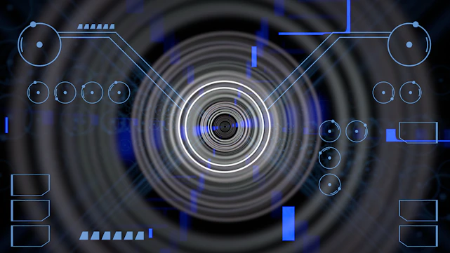 A futuristic digital interface showing real estate virtual tours transforming into signed contracts.