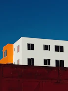 Commercial building in Mississauga with a fresh, clean paint job highlighting sharp lines and contrast.