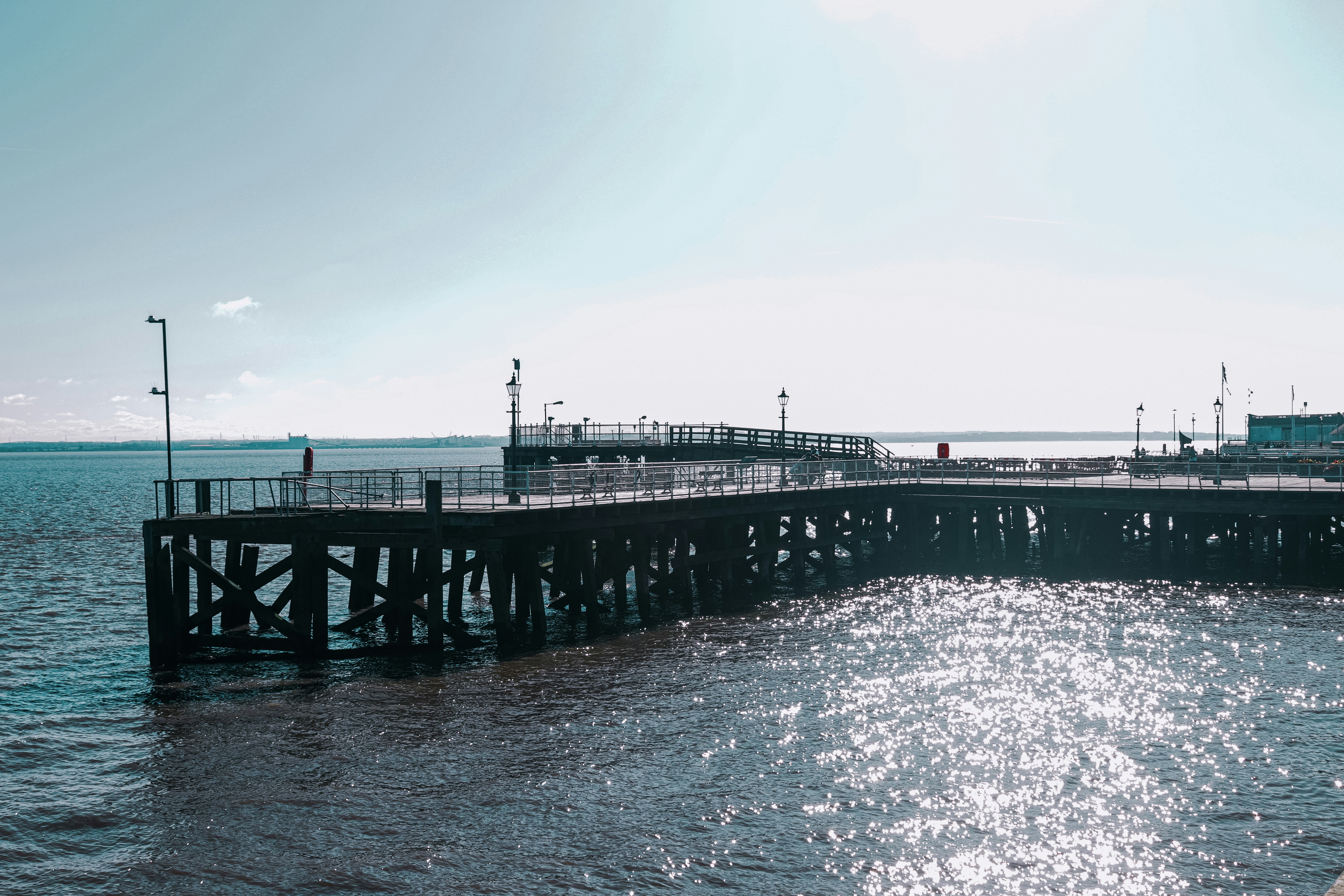 a pier with a walkway over it