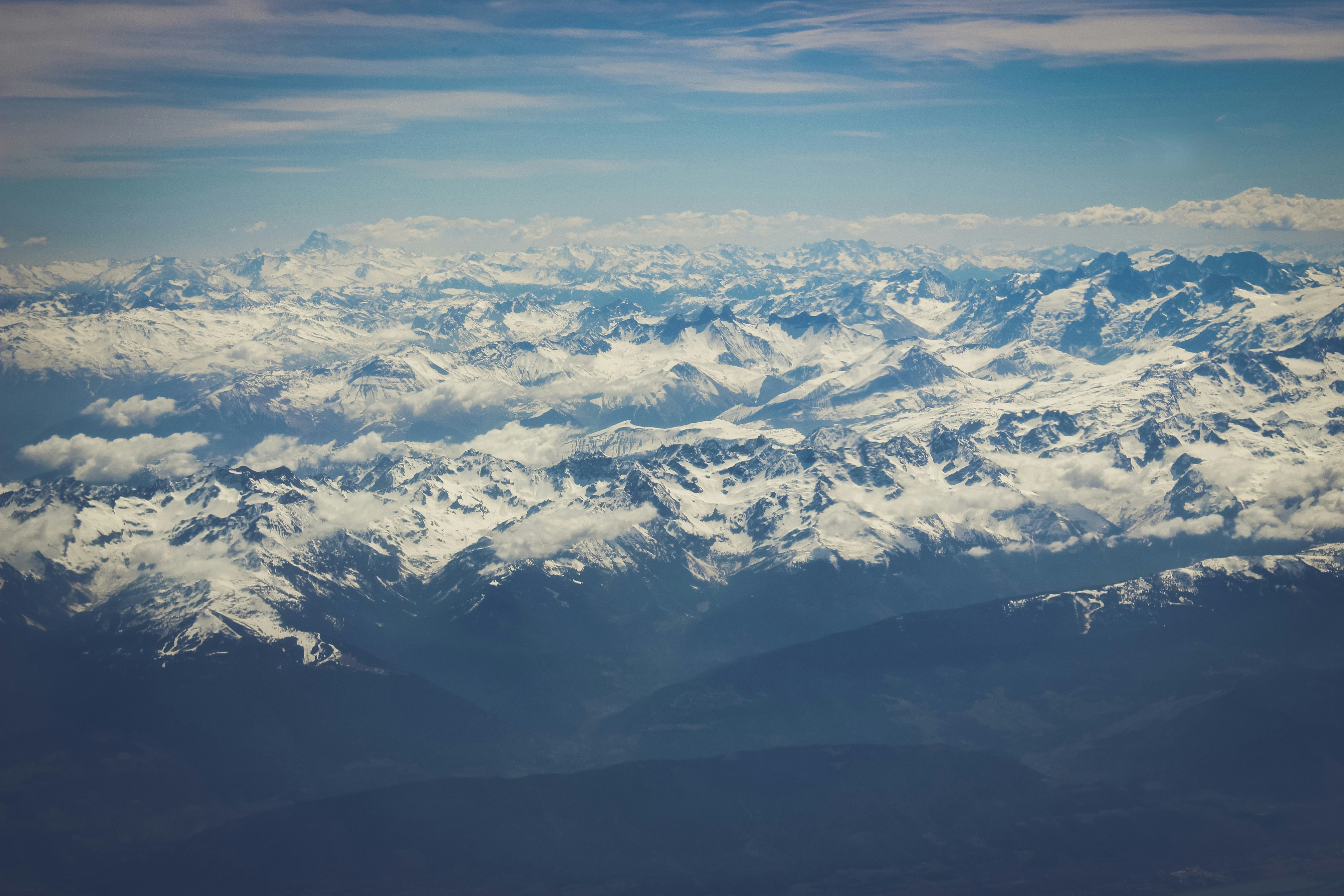 a view of a mountain range from above