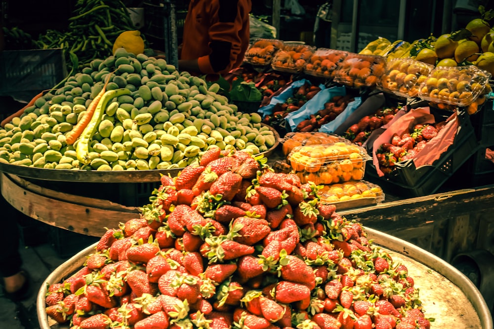 a market with various fruits