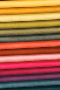 a close up of a red and yellow striped fabric