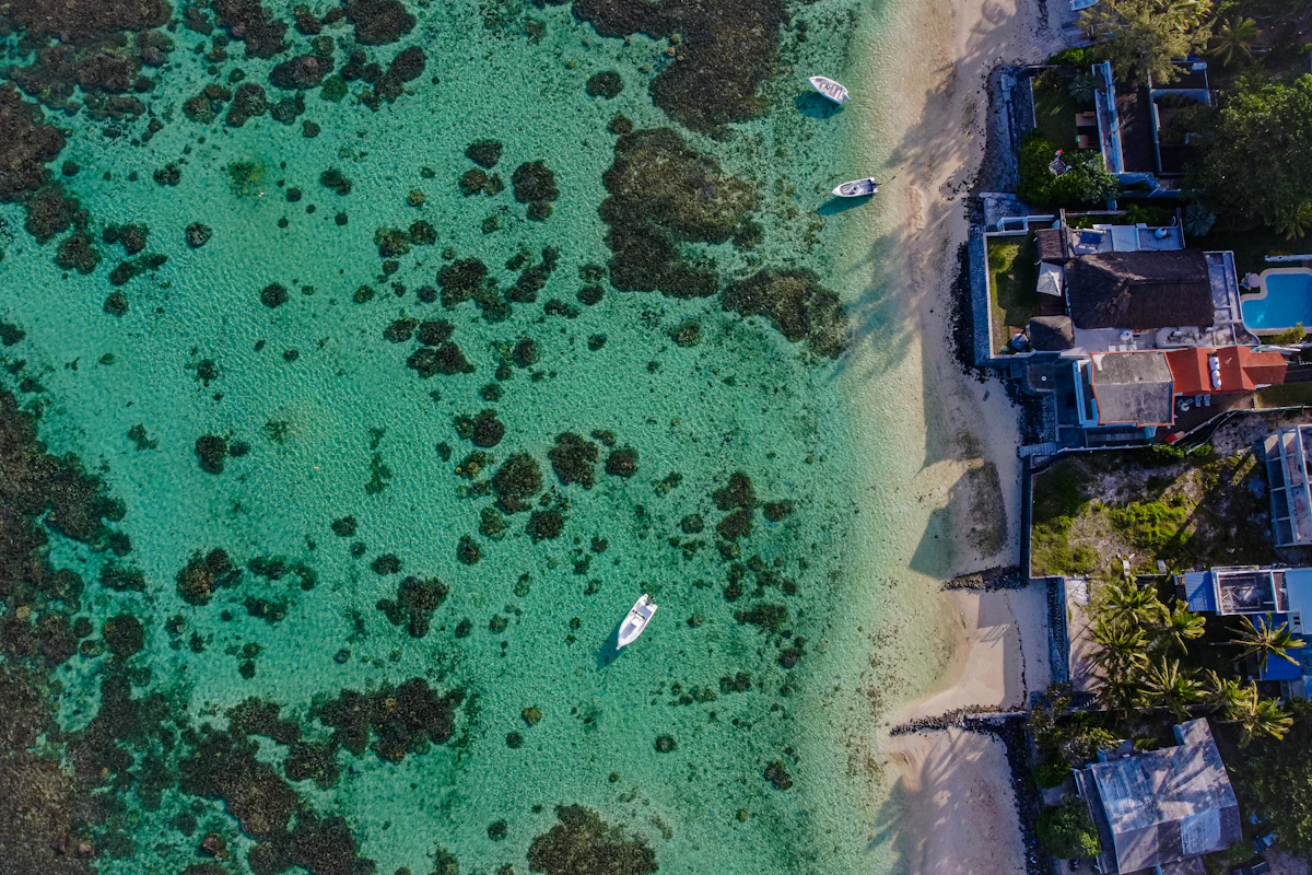 The shoreline at Blue Bay on Mauritius's east coast