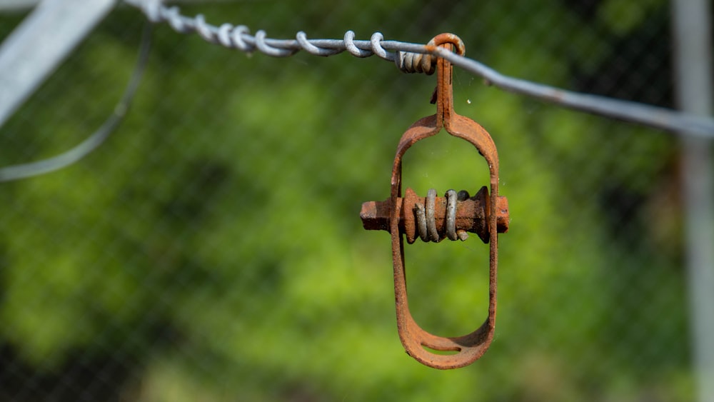 a chain on a fence