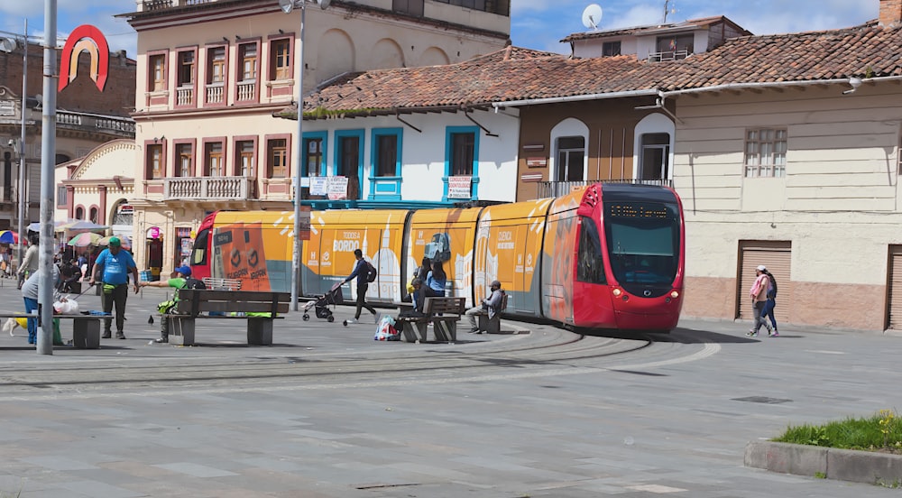 a bus parked in a street