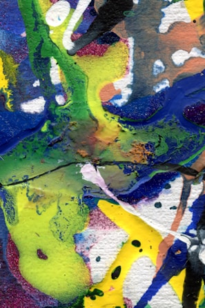 A vibrant oil painting full of imaginative colors and shapes by Luna.