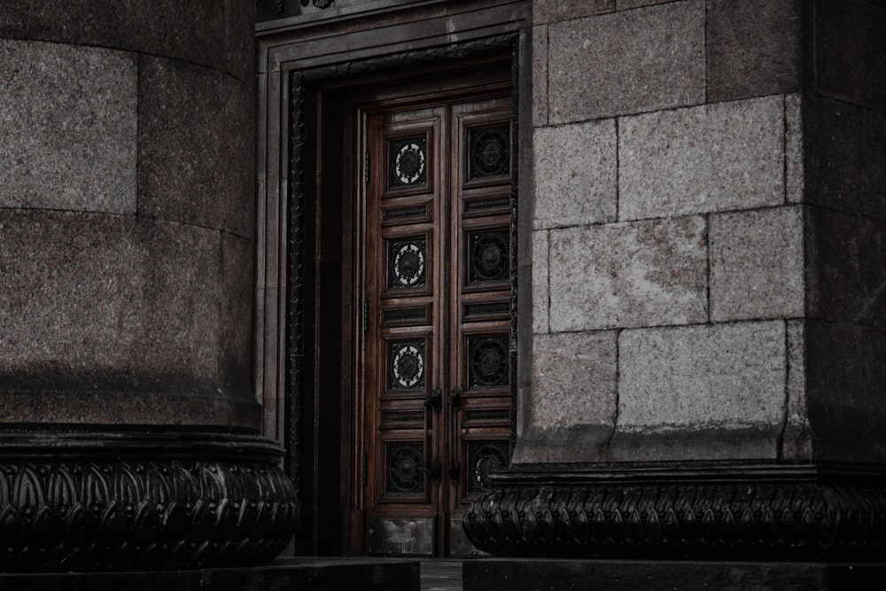 a door in a stone building