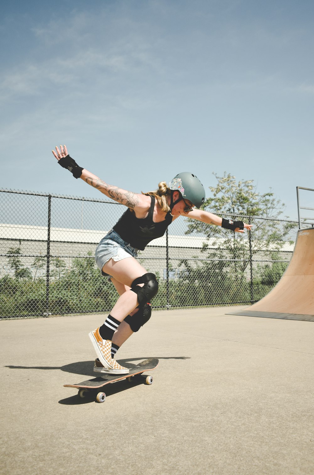 a person riding a skateboard