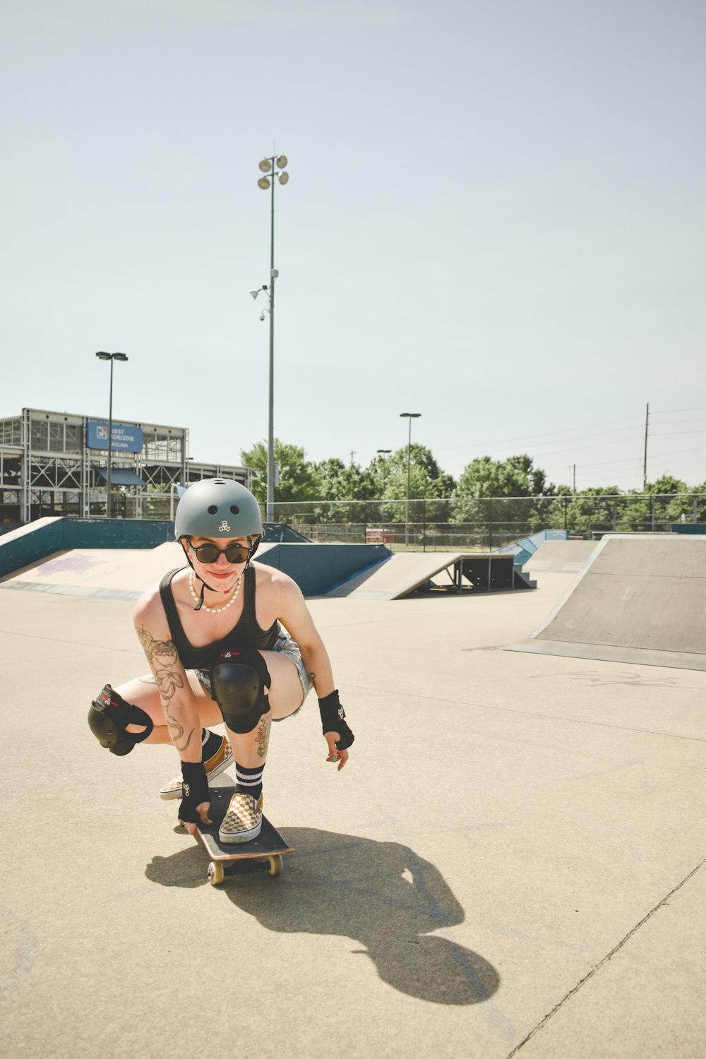 a man riding a skateboard