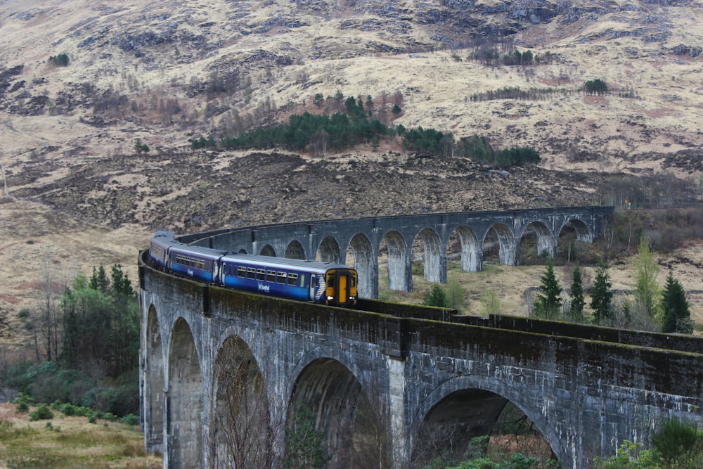 a train on a bridge