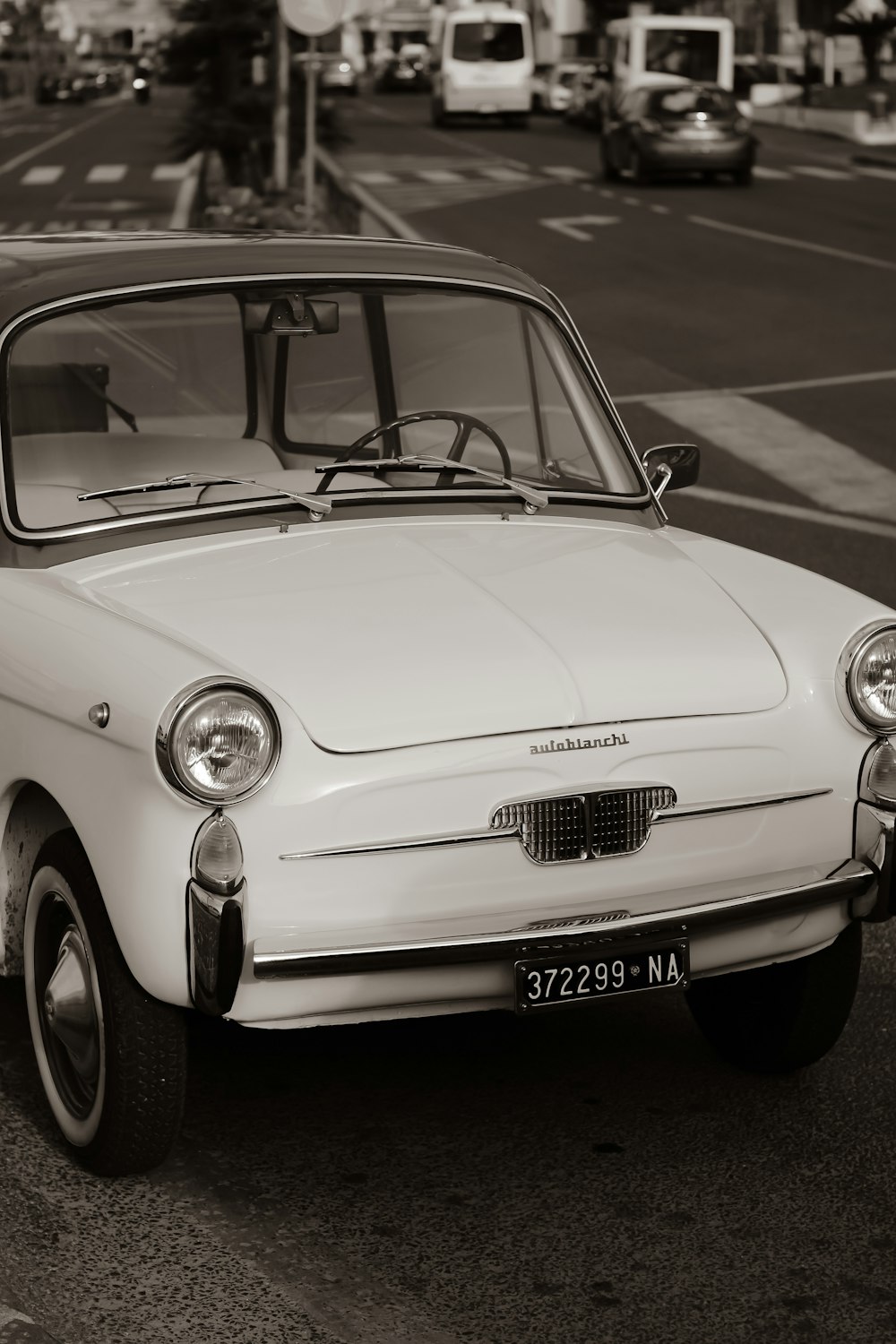 a car parked on the side of a road