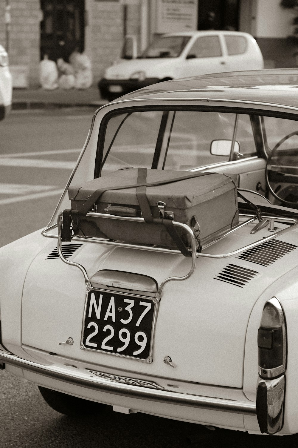 a car with its front facing the camera