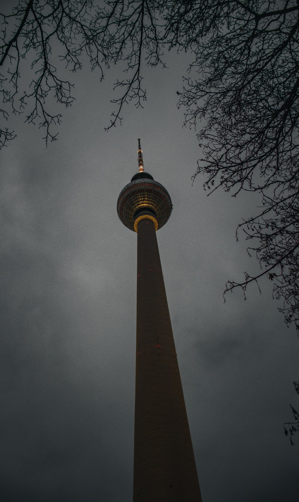 a tall tower with a light at the top